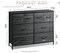 Dresser for Bedroom with Eight Drawers, Dresser, Chest of Drawers, and Wide Fabric Storage and Organization The nursery, living room, hallway, and closet Black Wood Grain Print in Charcoal